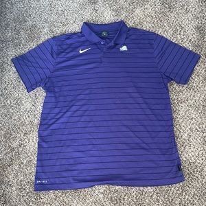 TCU striped game day polo